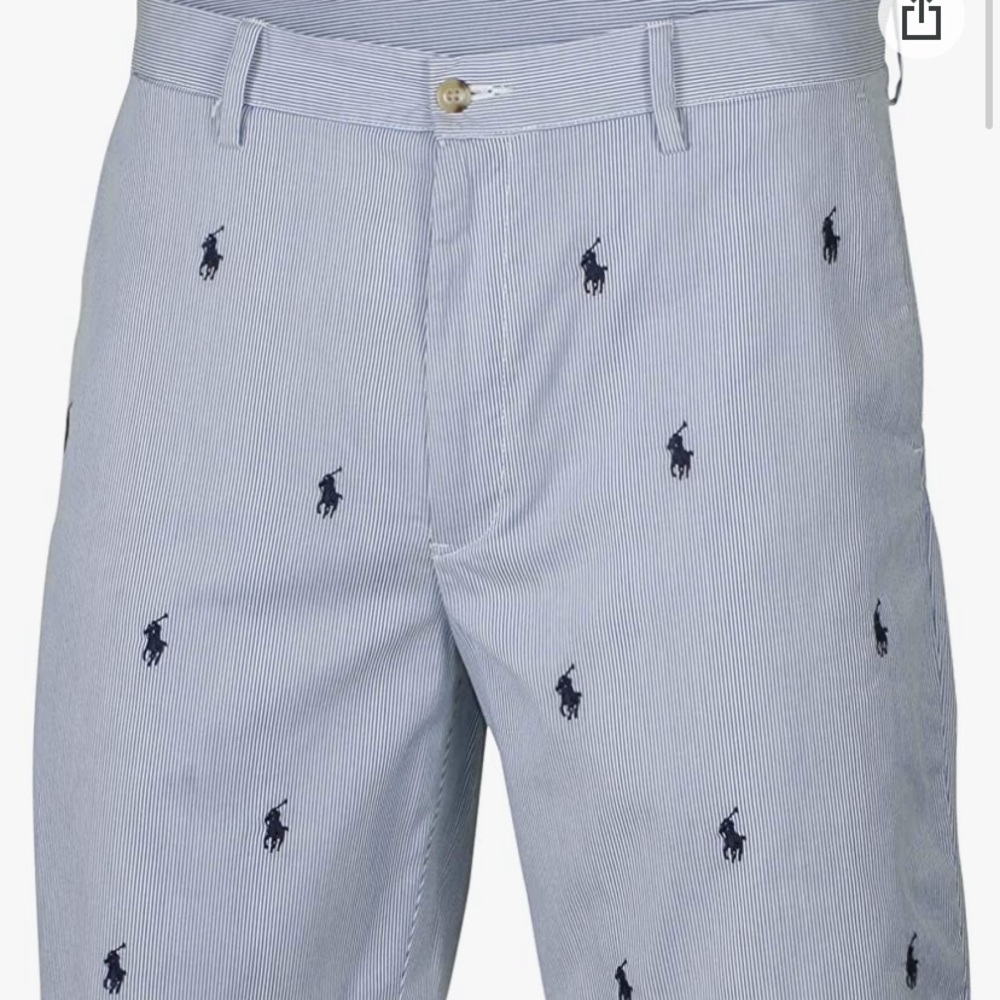 Polo Ralph Lauren Men's Classic Fit Striped Embroidered Pony Shorts